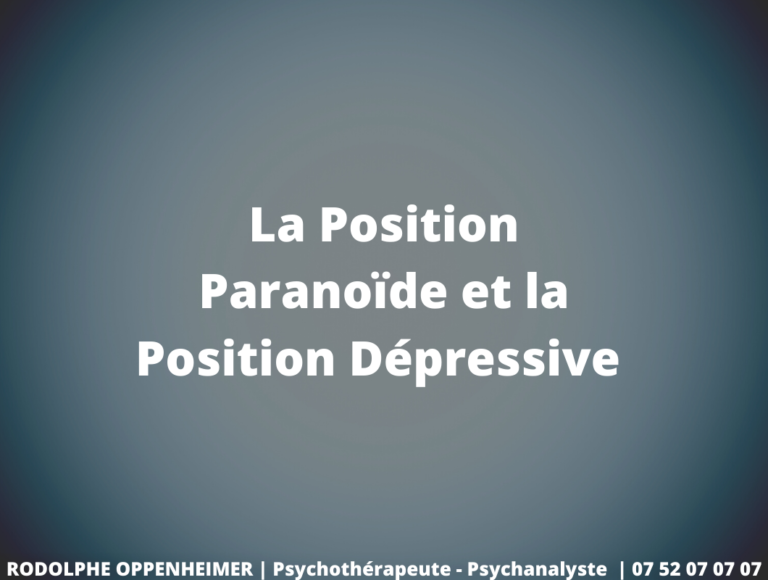 Read more about the article La position paranoïde et la position dépressive