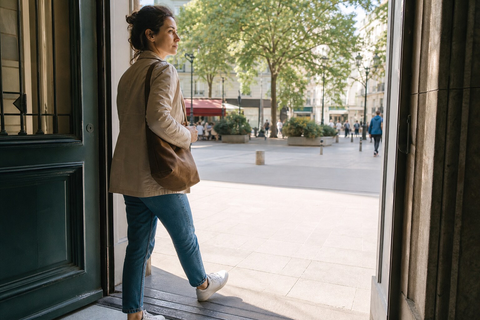 Personne retrouvant progressivement confiance pour sortir malgré l'agoraphobie