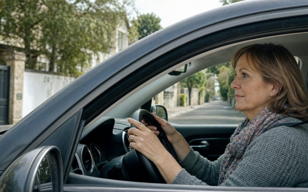 Scène humaine illustrant : Pourquoi ai-je peur de conduire ? Comprendre l'amaxophobie et l'anxiété au volant