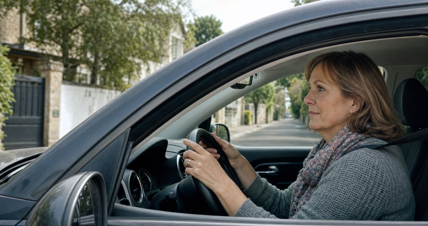 Scène humaine illustrant : Pourquoi ai-je peur de conduire ? Comprendre l'amaxophobie et l'anxiété au volant